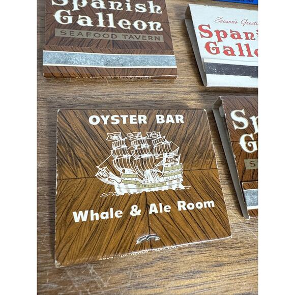 Spanish Galleon Seafood Tavern Matchbook Lot Dallas Fort Worth Restaurant NOS - Picture 4 of 8